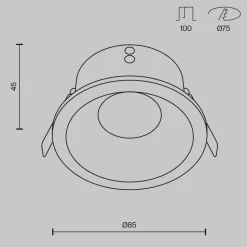 Maytoni plafond inbouwlamp Zoom wit Ø 8,5 cm aluminium IP65 GU10