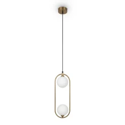 Maytoni Ring hanglamp 2-lamps messing/wit