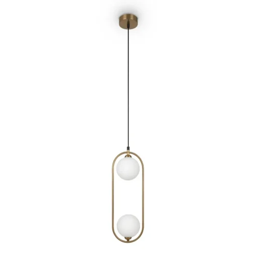 Maytoni Ring hanglamp 2-lamps messing/wit