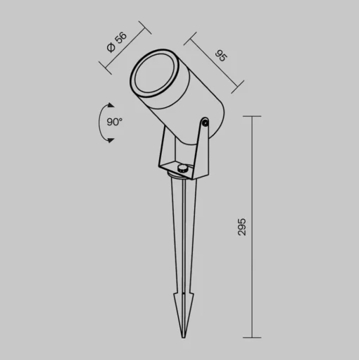 Maytoni Scope prikspot, zwart, aluminium, IP65