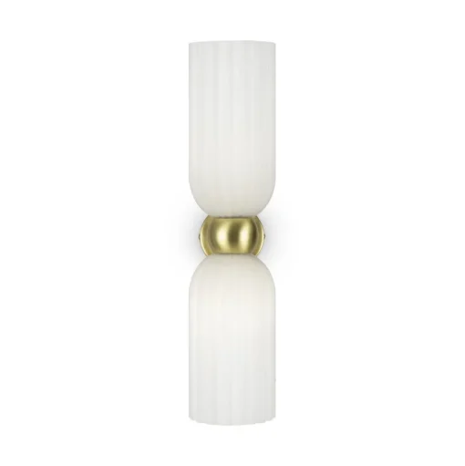 Maytoni wandlamp Antic, 2-lamps, goud/wit, glas
