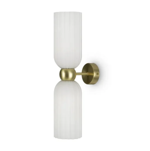 Maytoni wandlamp Antic, 2-lamps, goud/wit, glas