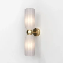 Maytoni wandlamp Antic, 2-lamps, goud/wit, glas