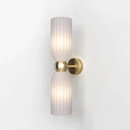 Maytoni wandlamp Antic, 2-lamps, goud/wit, glas