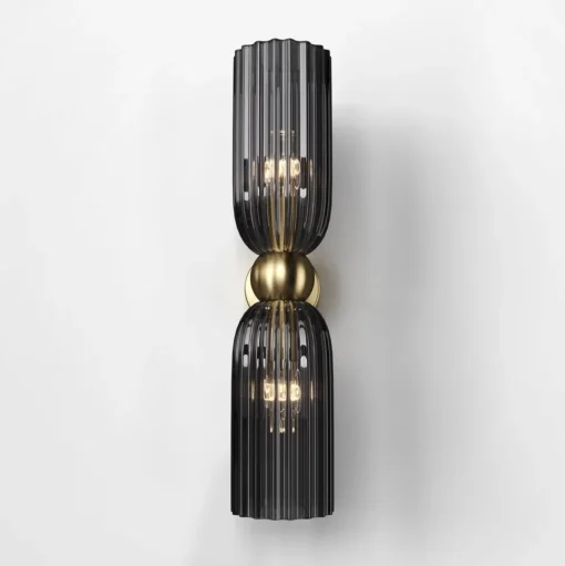 Maytoni wandlamp Antic, 2-lamps, goud/grijs, glas