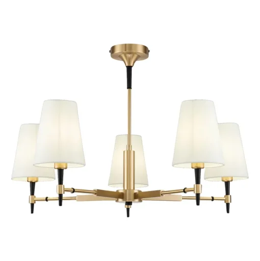 Maytoni Zaragoza kroonluchter 5-lamps stoffen kap