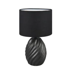 Melva tafellamp, mat zwart, Ø 18 cm, keramiek, E14