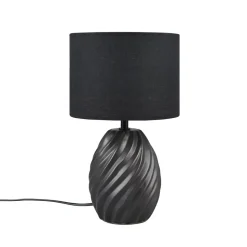 Melva tafellamp, mat zwart, Ø 18 cm, keramiek, E14