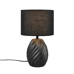 Melva tafellamp, mat zwart, Ø 18 cm, keramiek, E14