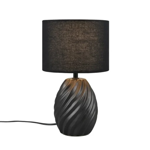 Melva tafellamp, mat zwart, Ø 18 cm, keramiek, E14