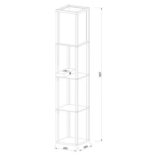Menno vloerlamp, zwart, 162,7 cm, draadloze oplader