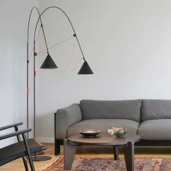 midgard AYNO L vloerlamp zwart/oranje 2.700K