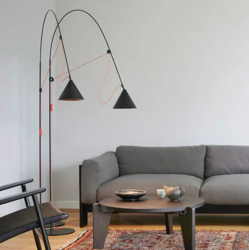 midgard AYNO L vloerlamp zwart/oranje 2.700K