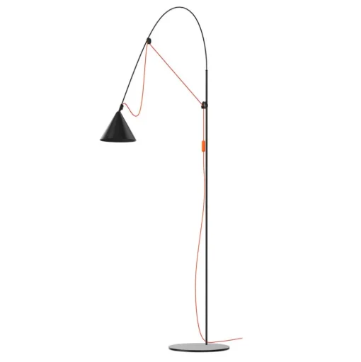 midgard AYNO L vloerlamp zwart/oranje 2.700K