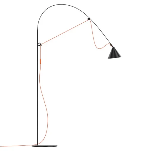 midgard AYNO L vloerlamp zwart/oranje 2.700K
