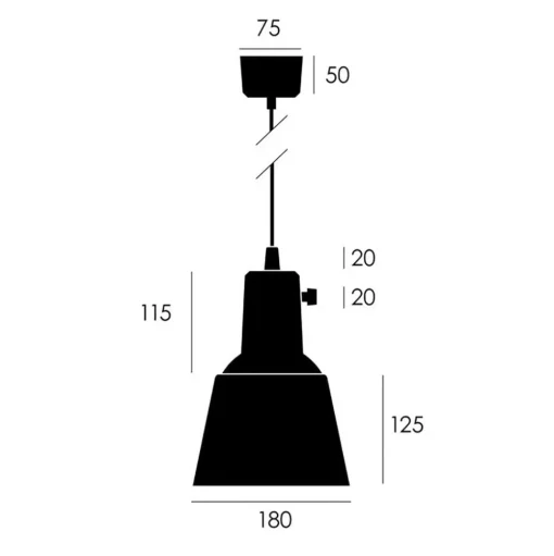 midgard hanglamp K831, geëmailleerd betongrijs