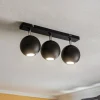 Midnight plafondspot in zwart, 3-lamps lang