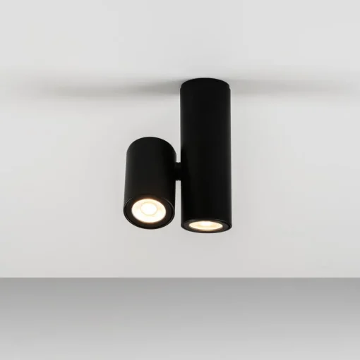Milan Kronn plafondspot 2-lamps zwart