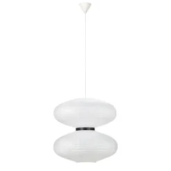Mite hanglamp met witte papieren kap