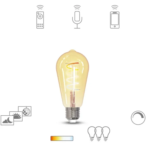 Müller licht tint LED lamp Retro Gold E27 5,5W