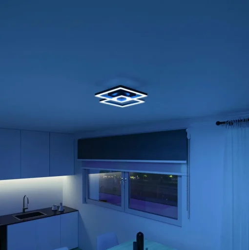 Müller Licht tint LED plafondlamp Cano, RGB, CCT, zwart