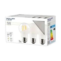 Müller-Licht LED lamp E27 7W 827 mat 3-pack