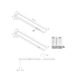 ModuLite F LED meubelverlichting, zwart, 120 cm, 3.000 K aluminium