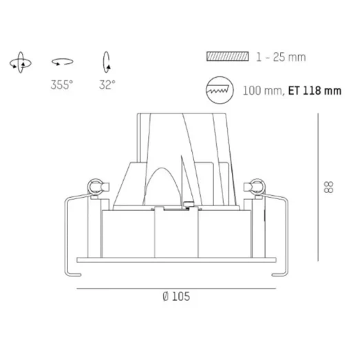 Molto Luce Dark Night R inbouw 4000K wit/zilver