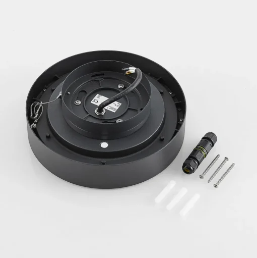 Molto Luce LED buiten plafondlamp Nona, Ø 22,8 cm, antraciet