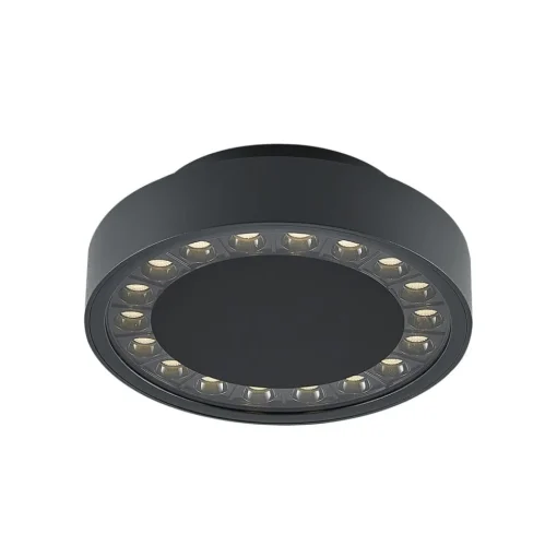 Molto Luce LED buiten plafondlamp Nona, Ø 18,2 cm, antraciet