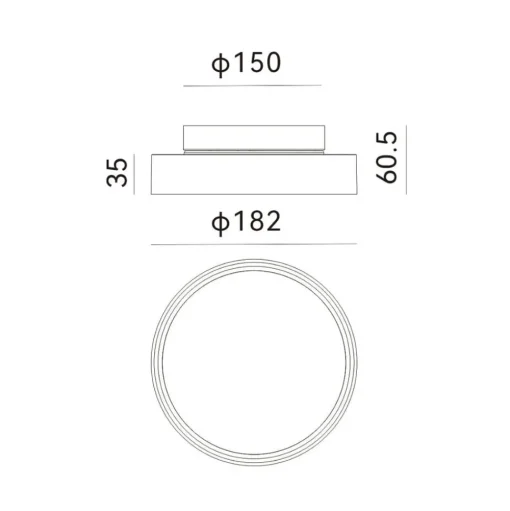 Molto Luce LED buiten plafondlamp Nona, Ø 18,2 cm, antraciet