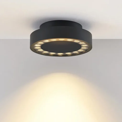 Molto Luce LED buiten plafondlamp Nona, Ø 18,2 cm, antraciet