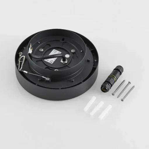 Molto Luce LED buiten plafondlamp Nona, Ø 18,2 cm, antraciet