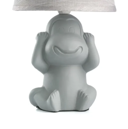 Monkey tafellamp, grijs, keramiek, 28 cm hoog, E14