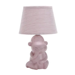 Monkey tafellamp, roze, keramiek, 28 cm hoog, E14