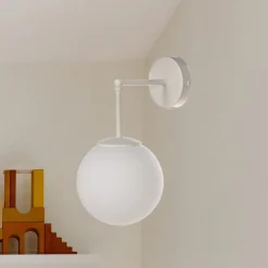 Moon wandlamp, 35 cm, zandkleurig, glas, stekker, E27