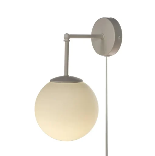 Moon wandlamp, 35 cm, zandkleurig, glas, stekker, E27