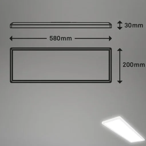 Move LED paneel, sensor, 58 x 20 cm, IP44, kunststof, wit