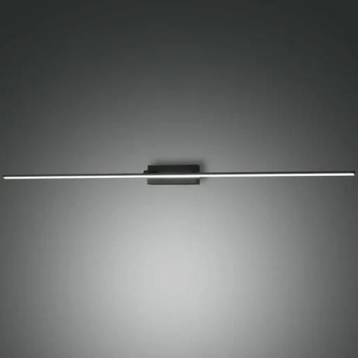 Nala LED spiegellamp, zwart, breedte 110 cm, metaal