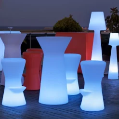 Newgarden Capri LED bartafel op batterijen, RGBW, 110 cm hoog, wit