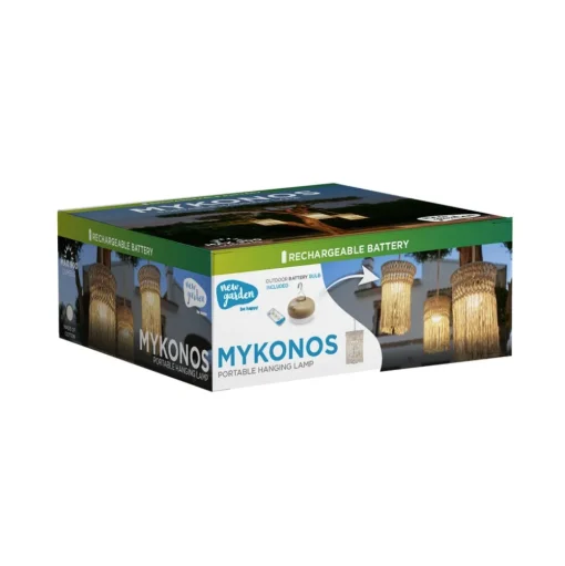 Newgarden hanglamp Mykonos, wit, katoen