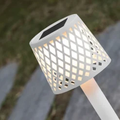 Newgarden LED lamp op zonne-energie Gretita, wit, grondspies, set van 4