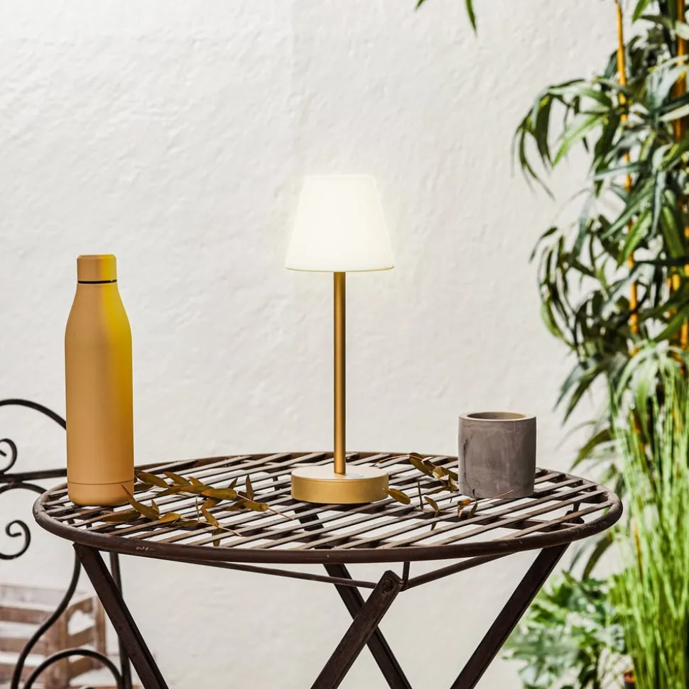 Newgarden Lola Slim LED tafellamp accu, messing