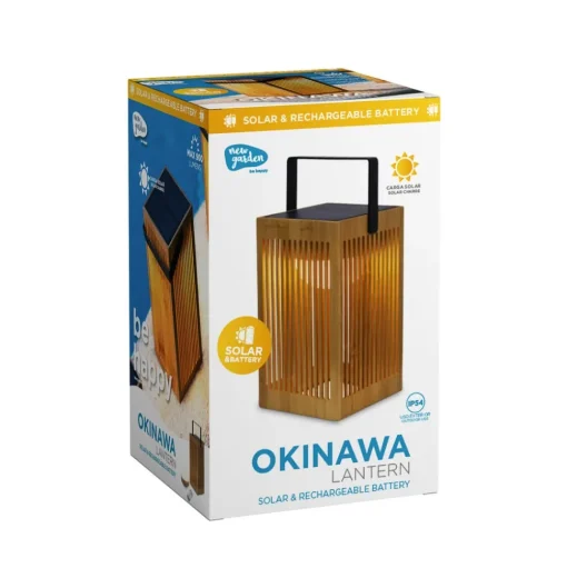 Newgarden Okinawa LED solar-tafellamp van bamboe