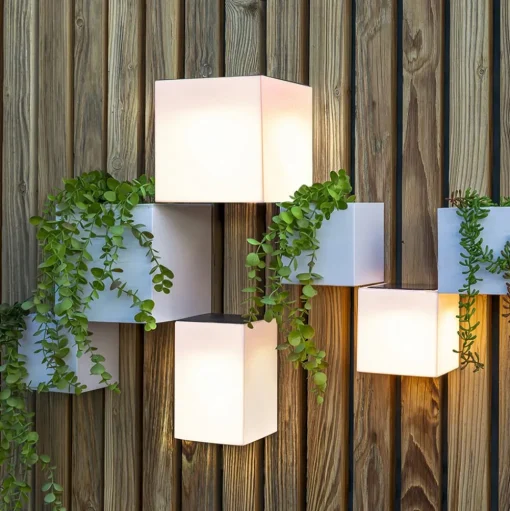 Newgarden Wally LED wandlamp solar, 12x12 cm