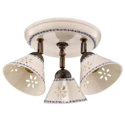 NONNA plafondlamp in wit keramiek, 3-lamps