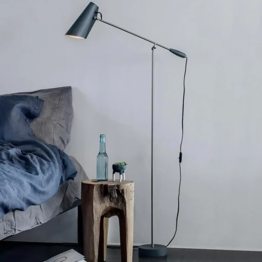 Northern Birdy - grijze retro vloerlamp