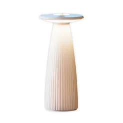 Nuflair LED tafellamp, beige, IP54, dimbaar, 24 cm