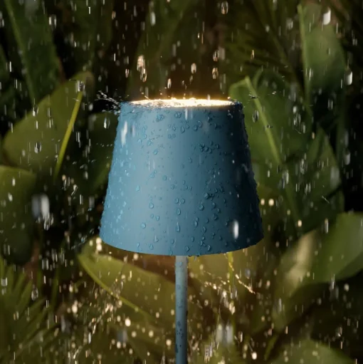 Nuindie LED oplaadbare tafellamp, USB-C, blauw, IP54, dimbaar