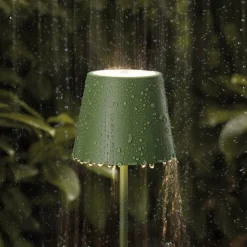 Nuindie LED oplaadbare tafellamp, USB-C, spar groen, IP54, dimbaar